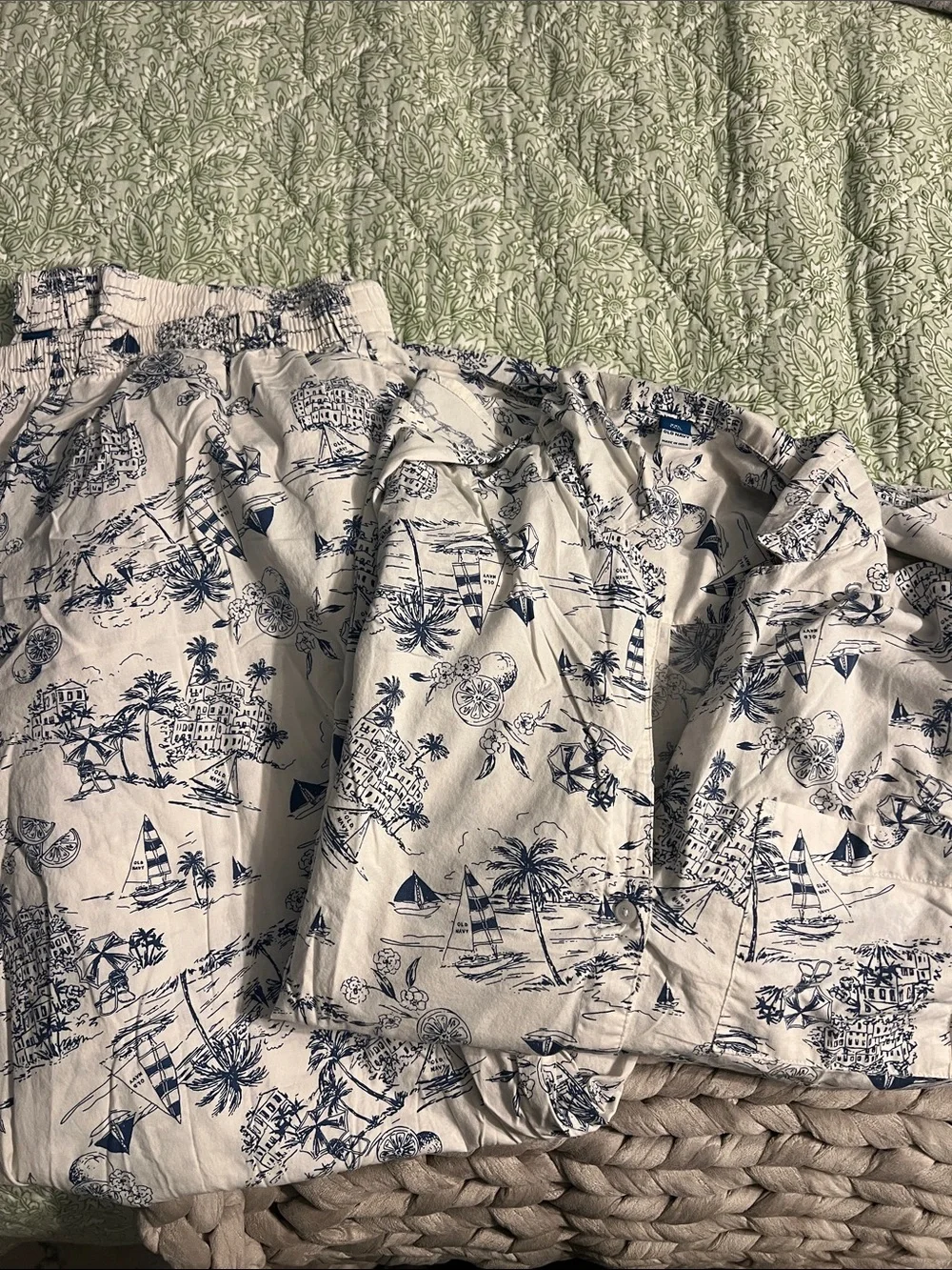 Old Navy Lemon Print Short Pajama Set - Yellow & Green - Picture 4 of 4
